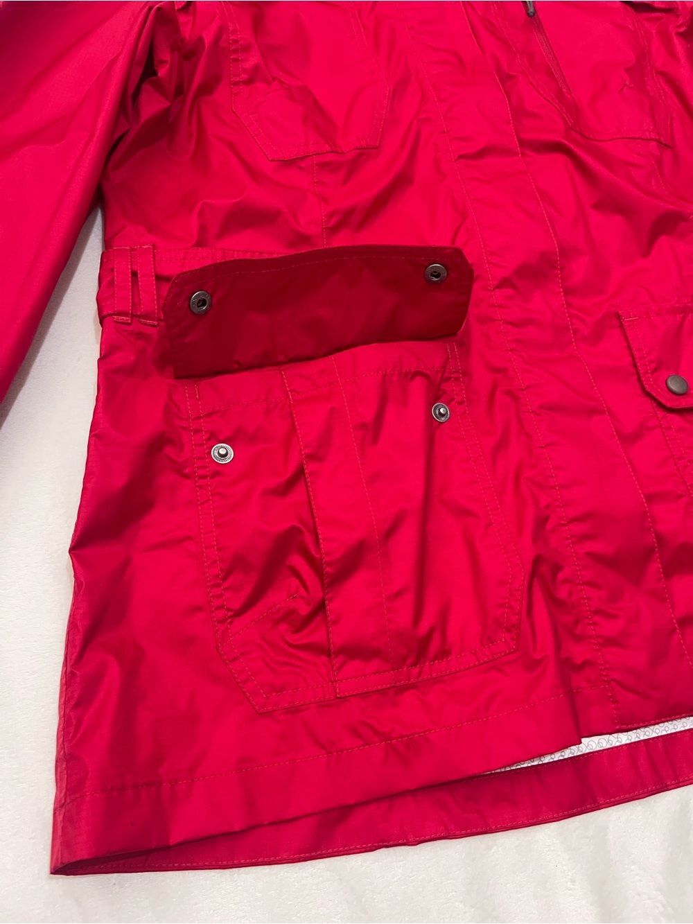 Eddie Bauer WeatherEdge Plus Vibrant Red Hooded Waterproof Rain Jacket Womens XL - Picture 3 of 16